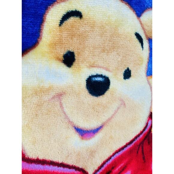 Vintage Cobertores Winnie the Pooh Tigger Red Blanket Minky 54x44 Plush Disney - Picture 8 of 12